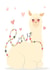 alpaca animal Valentines Day Card 11329 created by Family Designs