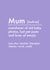 mum muh-m Mothers Day Card 14413 created by Snarkologie