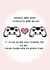 Cute Valentines Day Card - Gamer - Roses Are Red - I'm So Glad You Chose Me To Be Your Forever Player Two created by Ayliesh Chaplin