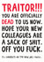 traitor dead New Job Card 13956 created by Smudge & Splash