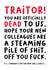 Rude Leaving Card - Traitor Work Colleague - Funny New Job Congratulations created by Smudge & Splash