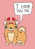 corgi Galentine  Love & Friendship Card 21513 created by @cuteblacklines