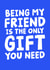 Funny Friend Birthday Card - Being my Friend Is The Only Gift You Need created by Studio Doodles