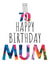 Mum 70th Birthday Card - Abstract Art - Birthday Cake and Candles created by size3art