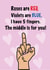 rosesarered middle finger Valentines Day Card 44585 created by HunnyBunDesigns