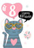 Cool cat sunglasses - 8th Birthday card - hearts and balloon - fun for her created by Little Cat Creates