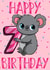 7th Birthday Pink Koala Bear Card created by Love Gifts