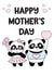 pandas cute Mothers Day Card 45794 created by Crystal Star Gift Shop