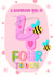 Four today - cute fun bright 4th Happy Birthday card - for a gorgeous little girl. created by Little Cat Creates