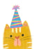 Birthday Cat with Birthday Hat created by Juliana Motzko