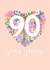 Happy 90th Birthday for her - Pretty peach pastel floral heart created by Little Cat Creates