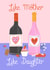 Pretty Mothers Day Card - Mother - Wine - Like Mother Like Daughter created by Katie Brookes
