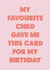 Funny Birthday Card - From Your Favourite Child - Typography created by Nicola Jo