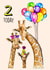 giraffe animals Birthday Card 20819 created by Poppy & Mabel