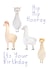 llamas alpacas Birthday Card 48074 created by Shire Studios
