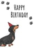 Dachshund in Party Hat Birthday Card created by Send Salutations