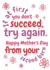 second born if at first Mothers Day Card 21466 created by Requin Prints