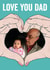 Cute Retro Hand Heart Personalised Father's Day Card / Photo Card - Love You Dad created by Jon Hall Design