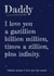Cute Typography Fathers Day Card / Birthday Card - Daddy - Stars - I Love You A Gazillion Billion Million Times A Zillion Plus Infinity created by Art Thunderclap