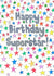Happy Birthday Superstar bright stars card created by Sitting Knitting