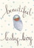 Beautiful Baby Boy Card darker skin tone created by Love Lucy Illustration