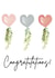 Congratulations - Cute watercolour heart card - Wedding or engagement created by BeauPrintBoutique
