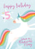 Unicorn Birthday Card Age 5 created by Macie Dot Doodles