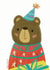 Cute Birthday Bear with birthday hat and gift box created by Juliana Motzko