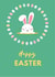 Bunny in an egg wreath Easter Card created by Made Mint Designs