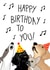 Dogs Singing Happy Birthday. Cute Birthday Card created by fizzi jayne