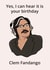 Clem Fandango Toast of London birthday card created by Iconicus Design