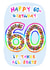 60th Birthday card in Liquorice Allsorts created by Genevieve Fay