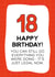 Funny eighteenth (18th) birthday card created by Letters & Lines