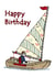 Vintage Sailing Boat Birthday Card created by @JaneBuurmanHandmade