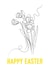 Daffodil Line Drawing Happy Easter Card created by Adam Regester