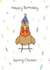 Happy Birthday Spring Chicken birthday card created by Quack Animal Art