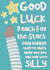 Reach for the stars good luck card created by Belly Flops 
