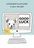 Congratulations in your new job card created by Dotty Dog Art