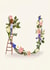 Floral U Initial Birthday Card created by A-Z Initials by Love Lucy Illustration