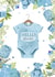 "Hello World" New Baby Boy Greetings Card created by Hannah Clark Illustrations