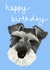 Schnauzer Happy Birthday Blue created by Soph AC Studio