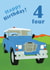 Age 4 landrover birthday card  created by lovetractors