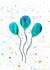 Blue Balloons Card Hand Drawn Design created by Hobo Zobo