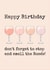 Rose wine Birthday card created by Doodle Dot Design Co