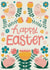 Chicks, Bunnies and Spring Florals Happy Easter Card created by Hollie McManus Illustration