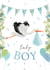 New Baby Boy Stalk Greetings Card created by Hannah Clark Illustrations