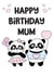 Panda Birthday Card for Mum created by Crystal Star Gift Shop