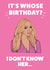 Mariah Carey - I Don't Know Her, Birthday Card created by YOB & YAG
