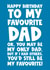 Happy birthday to my favourite dad ok you may be my only dad but if I had others created by Naomi Park