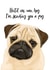 Cute hug pug thinking of you card created by Duckduckle Design